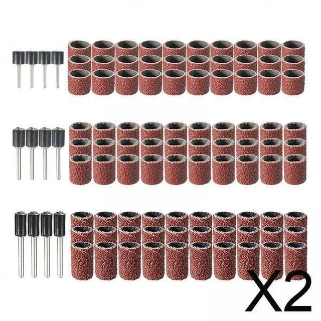 2x KIT DE MANGAS DE TAMBOR DE LIJADO PARA HERRAMIENTA DE TALADRO DE UÑAS LIJADORA DE HUSO 102 Piezas 3 Tamaños