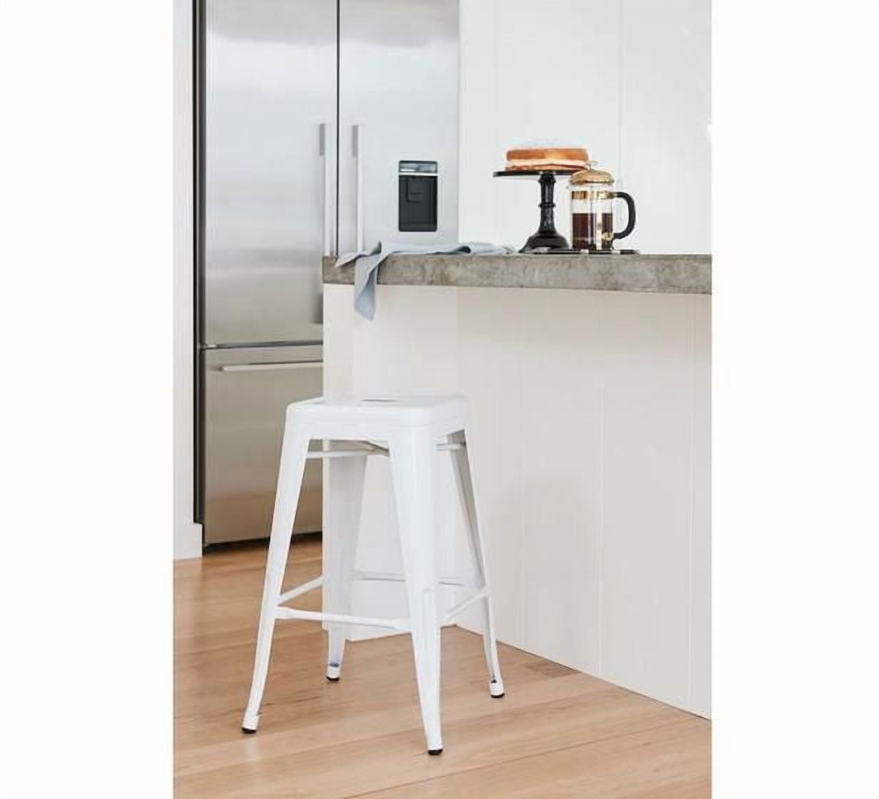 Tabouret Tolix blanc, structure en métal solide, comptoir 26", chaise tabouret Idéal pour comptoir d'îlot de cuisine.