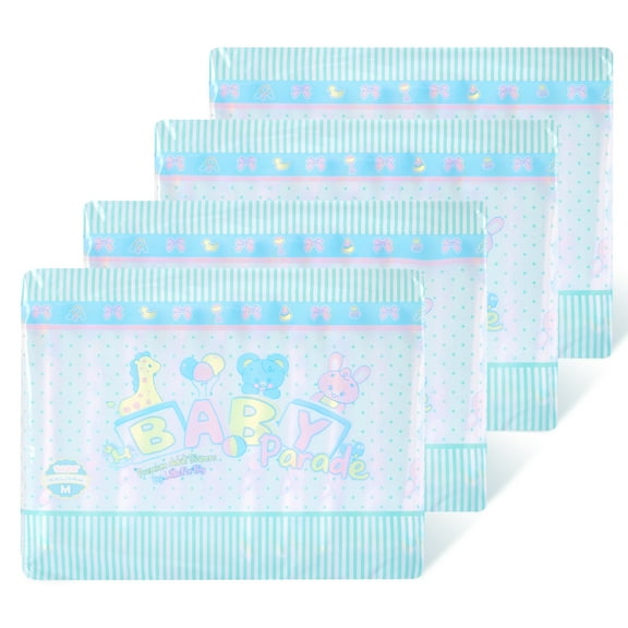 Littleforbig Adjustable Hook-and-Loop Closure Adult Printed Cloth Back Diaper 40 Pieces (4 Packs) - Baby Parade (Medium 28"-38")