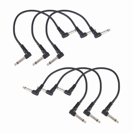 6PCS 6 Inch Guitar Patch Cables, Black Guitar Pedal Cable Effect Cable Cord, 1/4 Inch12L2199
