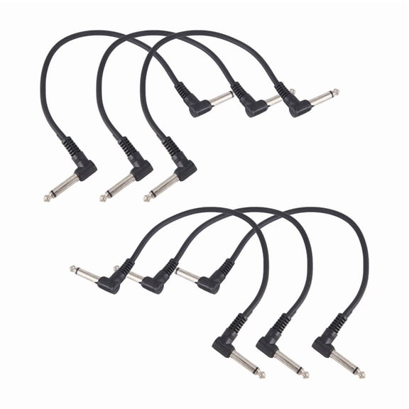 6PCS 6 Inch Guitar Patch Cables, Black Guitar Pedal Cable Effect Cable Cord, 1/4 Inch12L2199