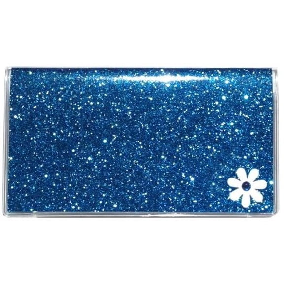 2 Full Years Glitter Blue with White Flower Pocket Calendar Planner and Note Pad