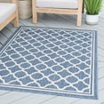 thumbnail image 6 of Bliss Rugs Indoor Outdoor Geometric Round Rug for Living Room, Porch, Deck | Blue, 5'3''Round, 6 of 6