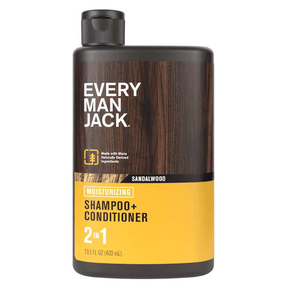 Every Man Jack 2-1 Daily Shampoo Conditioner for Scalp and Hair, Sandalwood, 13.5 oz