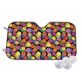 thumbnail image 2 of Lsque Hawaiian Style Car Windshield Sun Shade | Accordion Folding Style Auto Shade for Car Truck SUV Van | Blocks UV Rays Sun Visor Protector | Medium, 2 of 7