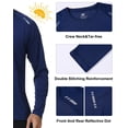 thumbnail image 3 of Taigaofy 2 Pack Men's Long Sleeve Workout Shirts Sun Protection Tee Moisture Wicking Quick Dry Athletic Gym Workout T Shirts Light Black Navy 2XL, 3 of 8