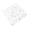 thumbnail image 1 of S SERENABLE BABY ON BOARD and Teddy Bear Car Window Reflective Vinyl Decal Sticker White, 1 of 9