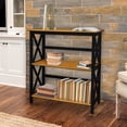 thumbnail image 2 of Casual Home Montego 3-Shelf Bookcase, Antique Walnut/Black, 2 of 11