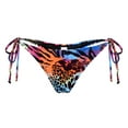 thumbnail image 2 of RELLECIGA Women's Orange Tie Side Thong Bikini Bottom Adjustable Brazilian Bathing Suits for Women Floral Print Size Large, 2 of 5