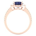 thumbnail image 4 of 1.8 ct Round Cut Simulated Blue Sapphire Solitaire with Accents Engagement Ring for Women in 18K Rose Gold, 4 of 5
