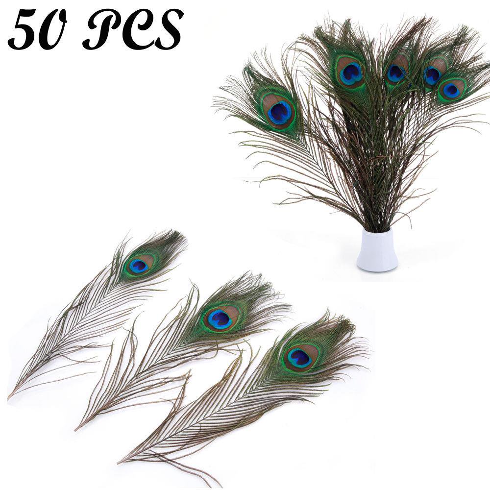 Godecor 10pcs Peacock Feathers 9 84 11 81 Inches For Diy Craft