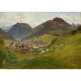 thumbnail image 2 of Friedrich Loos 24x18 Gold Ornate Framed and Double Matted Museum Art Print Titled - View of Eisenerz (1839), 2 of 4