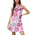 thumbnail image 1 of WILLBEST Vestidos De Verano Para Mujer, Vestido Informal De Verano Con Estampado Para Playa, Elegante, Flotante, De Longitud Media, Con Cuello Redondo Y Sin Mangas, 1 of 3