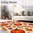 thumbnail image 2 of ODIKA 2'x3' Machine Washable Non-Slip Area Rug, Rustic Autumn Farmhouse Complete Bath Ensemble Curtains Accessories High Traffic Rug, Beige, 601799, 2 of 7