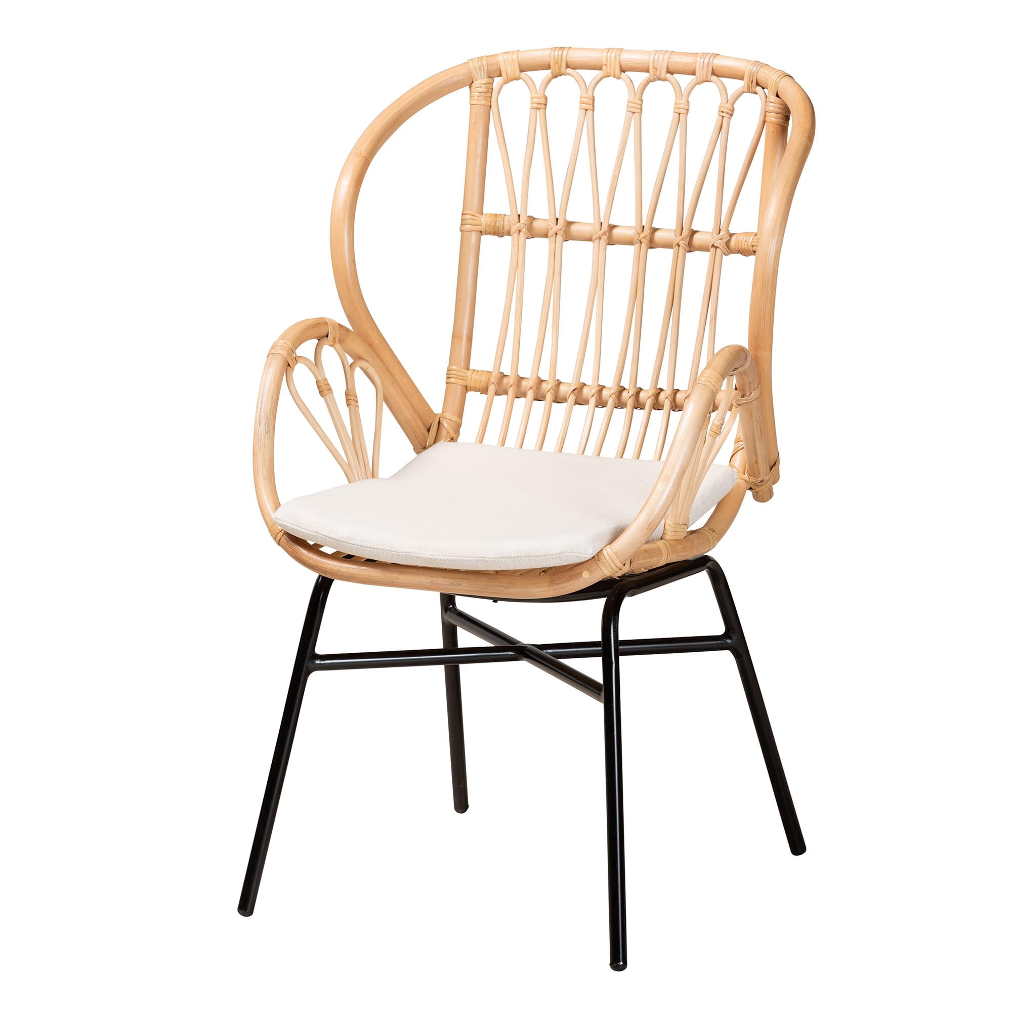 Bali & pari Caelia Rattan BOHO Dining Chair, Natural Brown