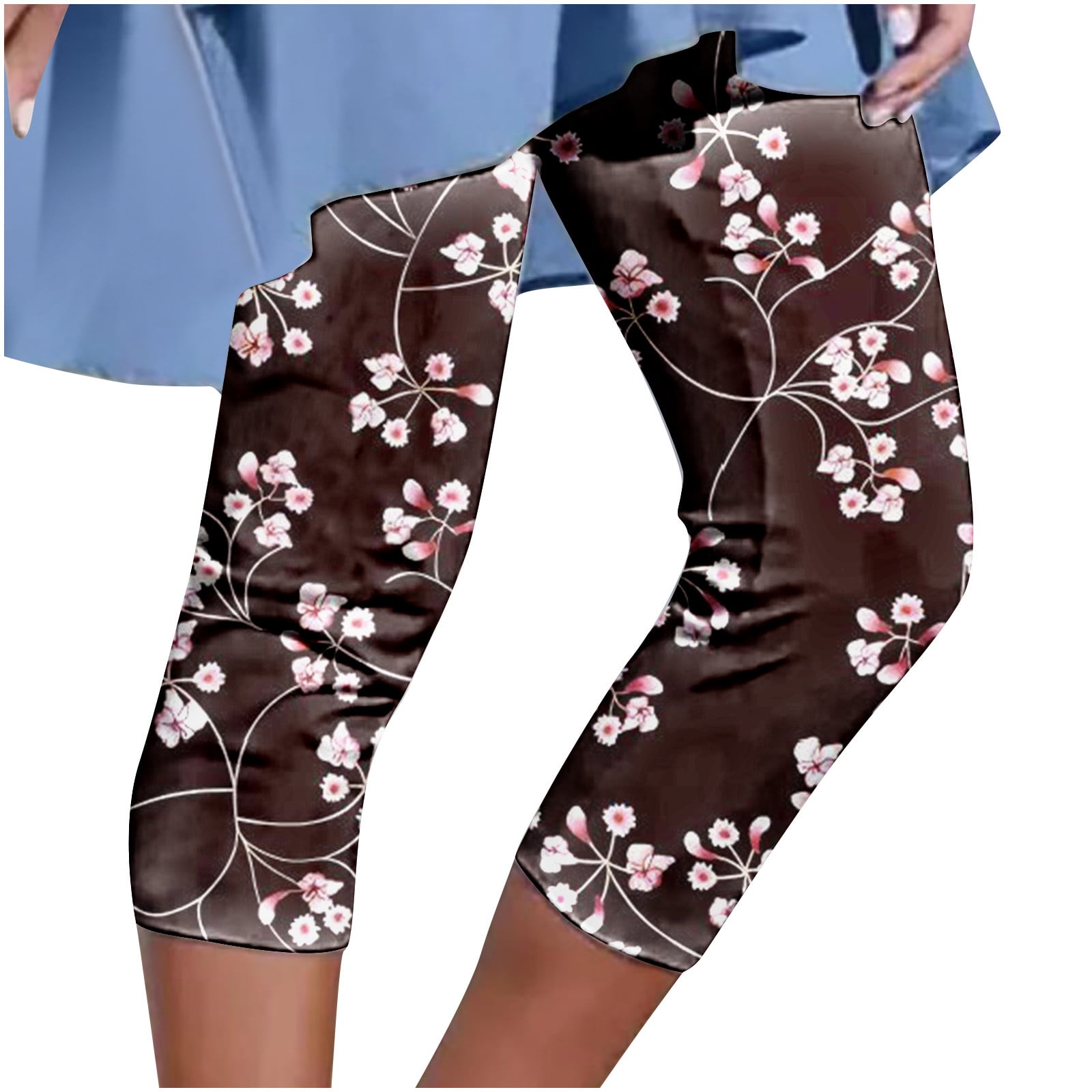 ZKCCNUK Summer Plus Size Capris for Women Summer Casual Elastic Waist  Printed Cropped Pants Trousers for Women on Clearance 