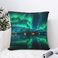 thumbnail image 4 of Fuzoiu Northern Lights Print Square Pillow Cover,Hidden Zipper Design,Luxury Square Pillow Case, Throw Pillow,Couch Cushion-18"x18", 4 of 7