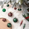 thumbnail image 2 of Sophisticated Red and Green Saturated Ornament Ball Bundle Set, Refined Forest Nature Glittered Patterns on Baubles, 70 Pieces, 2 of 7