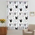 thumbnail image 2 of Rooster Farmhouse Black Sheer Curtains 108" Extra Long, Farm Animals Simple Art Modern Light Filering Curtains, Privacy Drapes Simi Floor to Veiling Curtain for Living Room Large Window Treatment, 2 of 9