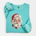thumbnail image 5 of Santa Face Patchwork Print - Women's Lightweight Garment Dyed Sweatshirt, 5 of 9