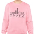 thumbnail image 2 of Skyline Omaha Nebraska Sweatshirt Unisex Large Pink, 2 of 5