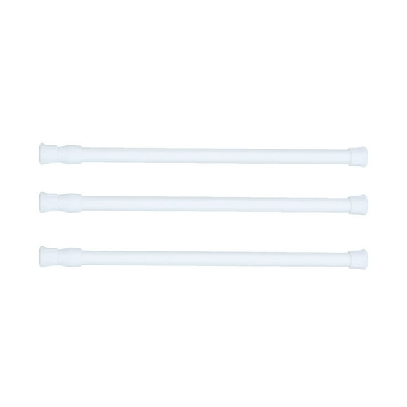 ColoMX 3pcs barras de armario extensible barra de tensión barra de cortina de resorte ancho ajustable 11.8-20 pulgadas (blanco)