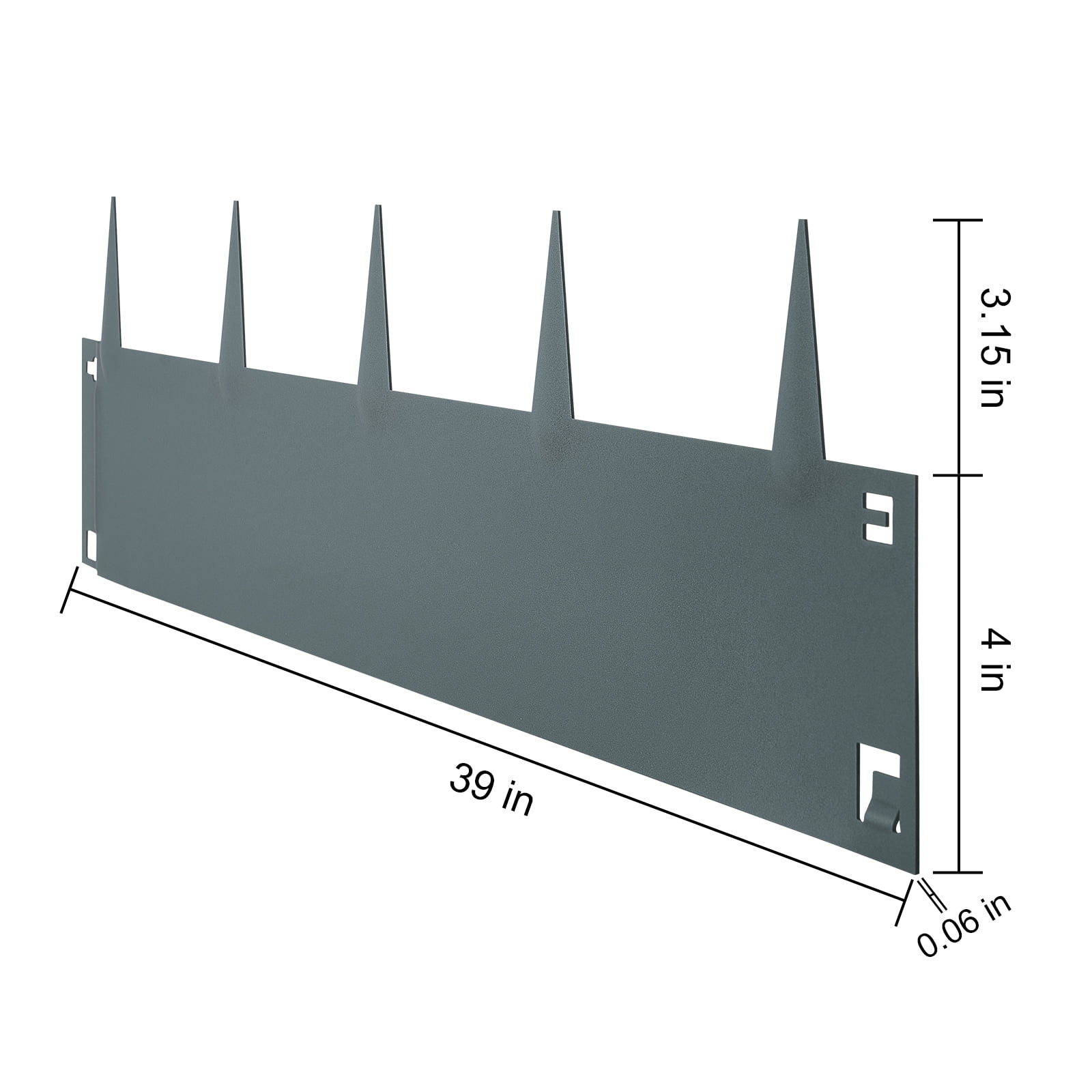 KFFKFF 5 PCS Metal Landscape Edging 39" L x 4" H Steel Garden Border 3.15" Spike Length Flexible Hammer-In Outdoor Landscaping Edge for Lawn, Garden, Walkway, Yard (Dark Grey)