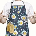 thumbnail image 2 of Daisy Flower Pattern Apron-Garden Aprons for Women with Pockets-Cotton Linen Waterproof Kitchen Cooking Gardening Aprons Adjustable for Kitchen,Cooking,BBQ and Salon 33x27 Inch, 2 of 7