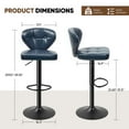 thumbnail image 6 of Daluvenix Bar Stools with Back Sets of 2 ,Modern Barstools Adjustable Faux Leather Upholstered Swivel Bar Stools, Counter Height Bar Chairs with Back for Kitchen Island,Blue, 6 of 7