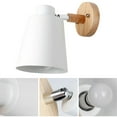 thumbnail image 3 of Flmtop Modern Wooden Wall Mounted Bedside Sconce LED Light Steering Head Stair Lamp, 3 of 7