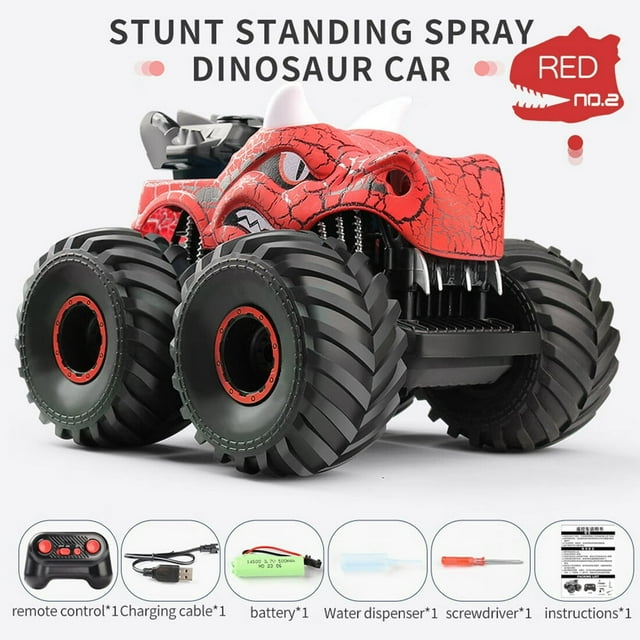 Remote Control Car 2.4GHz Trucks for Boys Girls with Light Sound & Spray Gift for Kids 3-8 Blue