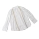thumbnail image 3 of Camisas de manga larga para hombre Contraste de color Cuello vuelto Cierre de botones Blusa de trabajo de lino informal Blanco L, 3 of 8