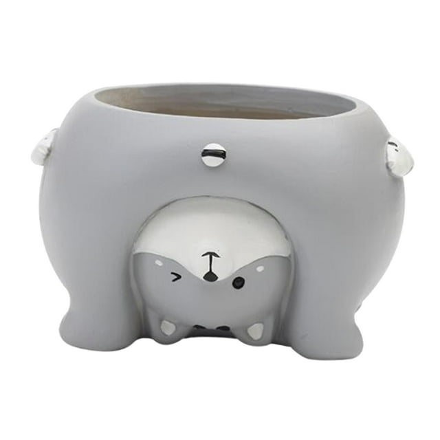 jinwen Flower Pots Resin Planter Flowerpot Pot Small Planters, Cute Cat