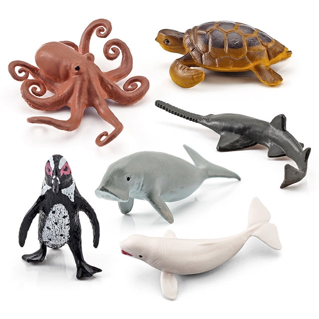 Muñecas de animales marinos, 12 piezas, mini juguetes marinos, mini juguetes marinos, figuras de animales del océano, modelo de rendimiento finamente ajustado