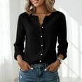 thumbnail image 6 of Dagugfen Womens Button up Shirts Long Sleeve Lightweight V Neck Vacation Beach Casual Shirts, 6 of 8