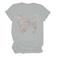 thumbnail image 1 of Blusa suelta de manga corta con cuello redondo y estampado a la moda para mujer Fridja  zx1192, 1 of 3