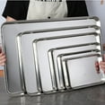 thumbnail image 6 of Kitchen Rectangle Stainless Steel Food Storage Serving Trays Sausage Noodles Fruits Dish Restaurant Hotel Metal Dinnerware Plate, 6 of 6