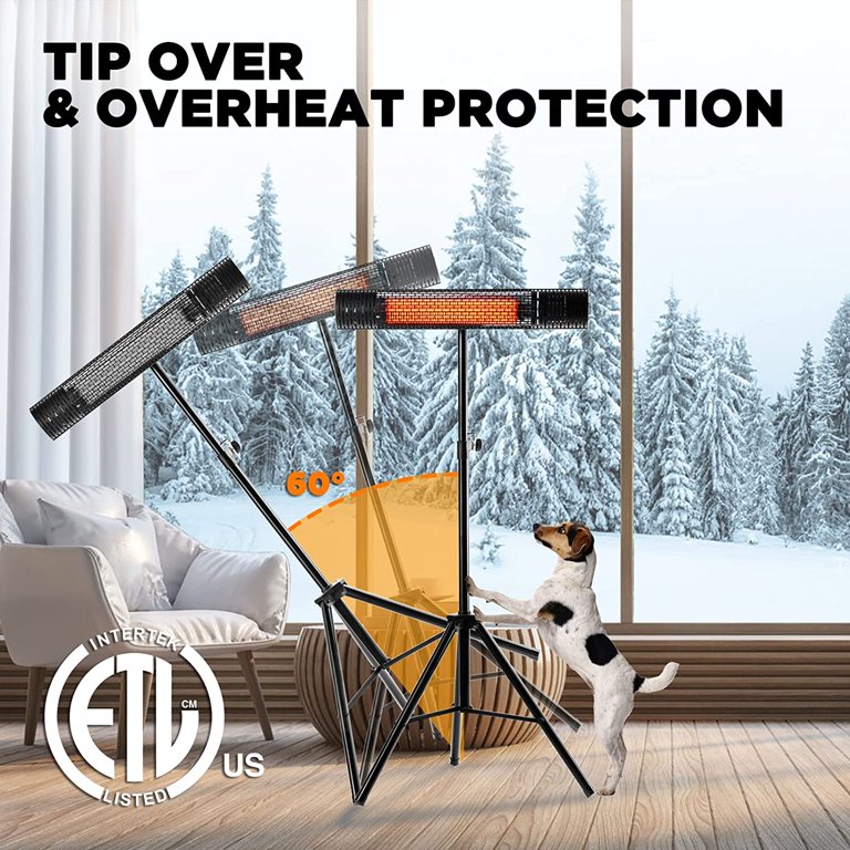 Turbro Electric Infrared Heater, Portable Patio Heater, Adjustable Tripod,  Wall-Mounted, Remote Control - Walmart.com