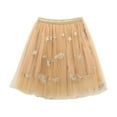 thumbnail image 2 of WhouRiu Toddler Girl's Skirt Feather Embroidery Sequin Ballet Dance Skirt Children Knee-Length Tulle Festive Party Skirts Beige,Sized 2-3, 2 of 4