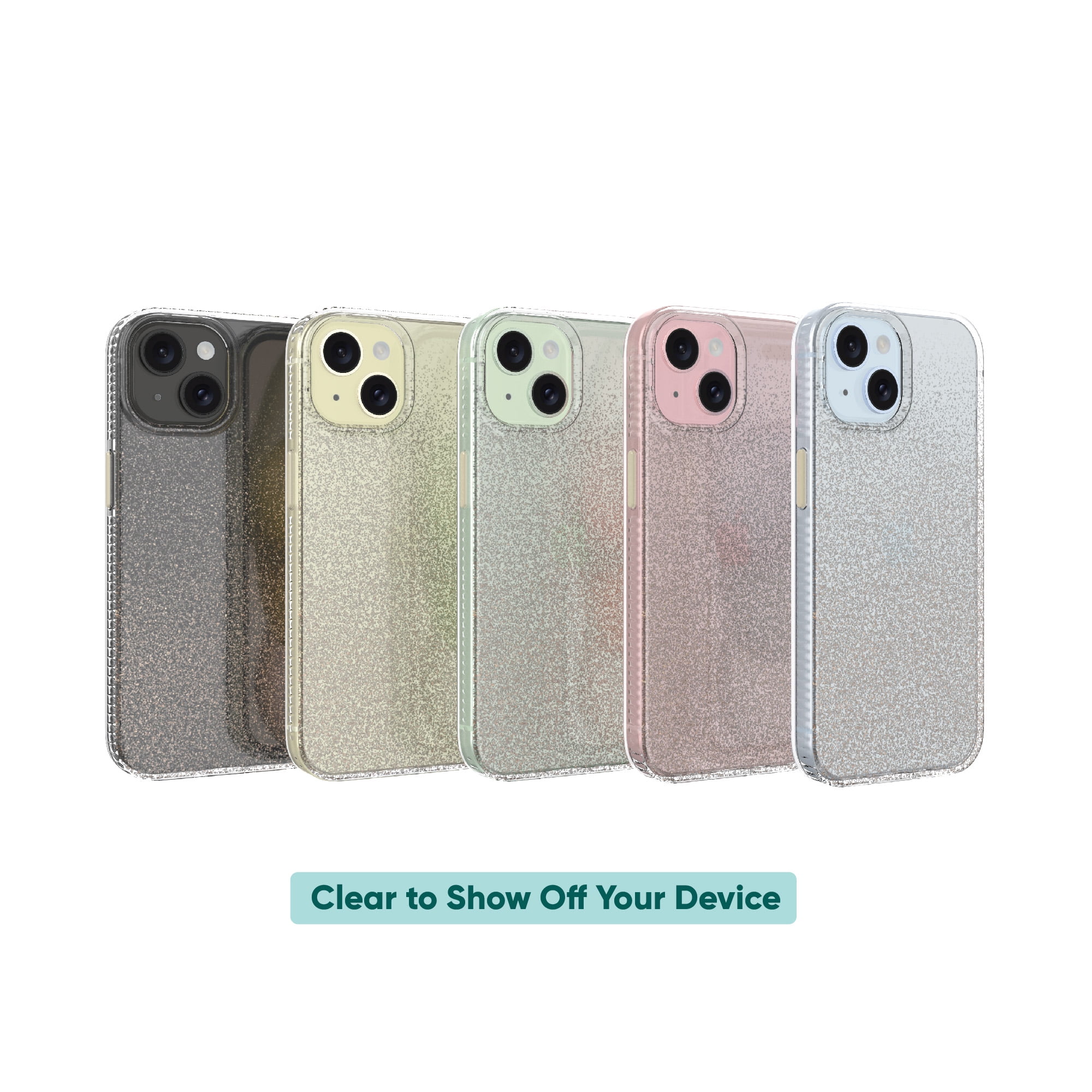 onn. Gold Glitter Fade Phone Case for iPhone 17e / iPhone 16e / iPhone 15 / iPhone 14 / iPhone 13