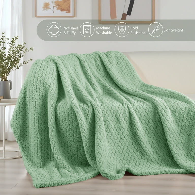 Coperta Pile Extra Large Exclusivo Mezcla 127x178 Cm - Morbida, Calda E Leggera, Per Divano E Letto, Verde Menta