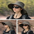 thumbnail image 6 of Women Sun Hat, Hiking Safari Hat with Neck Flap, UPF 50+ Wide Brim and Ponytail Hole（Army Green）, 6 of 6