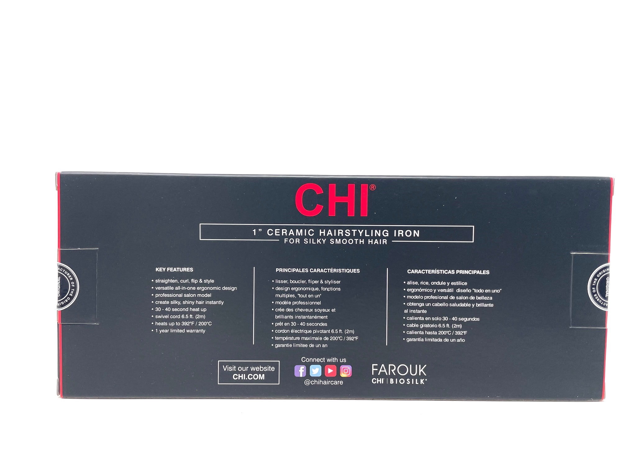 CHI TOURMALINE CERAMIC HAIRSTYLING IRON 1” PINK PRINT