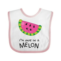 Inktastic I'm One in a Melon Cute Smiling Watermelon Boys or Girls Baby Bib