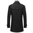 thumbnail image 2 of Men's Single-Breasted Winter Coat - Detachable Notch Lapel Windbreaker for Business & Casual, 2 of 7