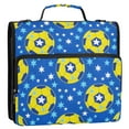 thumbnail image 2 of 3 Ring Zipper Binder with Shoulder Strap Waterproof Trapper Keeper 2 Inch D-Ring 500 Sheets Capacity Yellow Soccer Star, 2 of 7