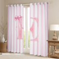thumbnail image 2 of Manfei Monogrammed E Design Blackout Curtains,Pink Geometric Stripes Art Window Curtains Pack of 2 (38x45 Each), 2 of 6
