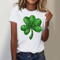 thumbnail image 4 of Summer Tops for Women 2025 St Patrick's Day Round Neck Graphic Tee Shirts Funny Printed Short Sleeve Tshirts, 4 of 5