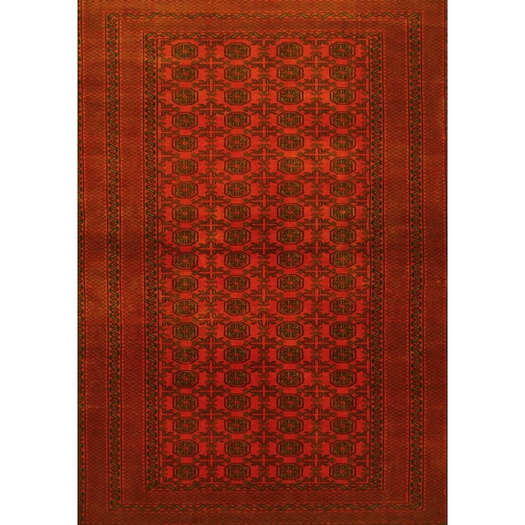 Ahgly Company Machine Washable Indoor Rectangle Persian Yellow Traditional Area Rugs, 5' x 7'