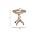 thumbnail image 5 of Cherie Round End Table- Light White Washed Solid Rubberwood- 24 Inch, 5 of 5